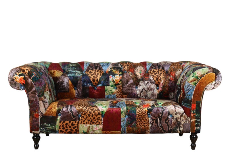 TNC Green Jungle Patchwork 2 Seater Sofa, 1120L-103C Carousel 8