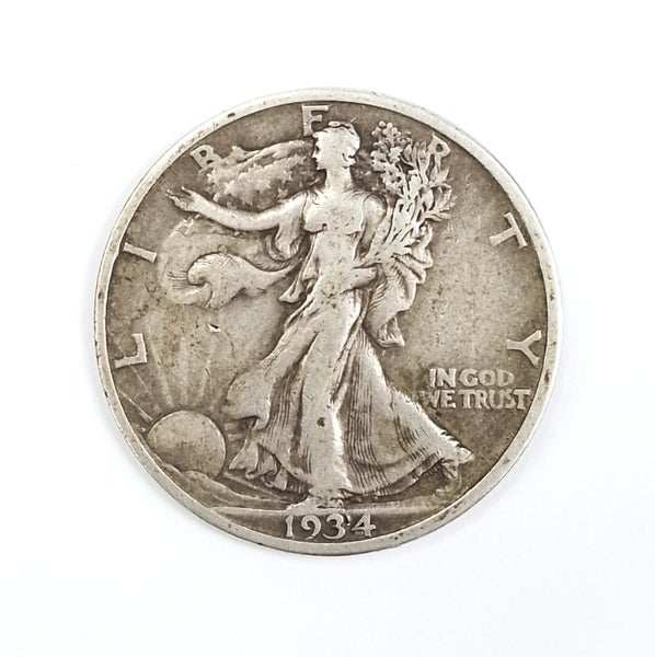 1934 Walking Liberty Half Dollar Coin .900 Silver - $1 Reserve Charity Auction! Carousel 1