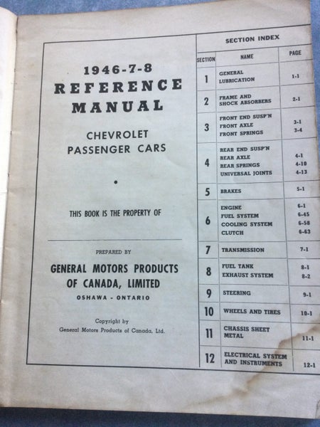 A RARE 1946 CHEVROLET MAINTENANCE MANUAL Carousel 2
