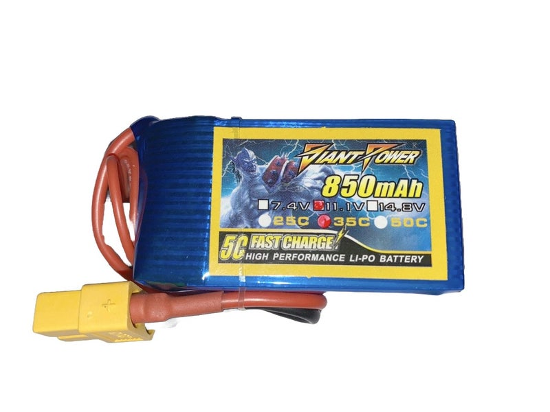 Giant Power 3S 11.1V 850mAh 35C Li-Po Battery w/ XT60 Plug Carousel 1