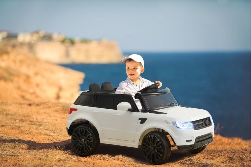 Kids Range Rover-Inspired Ride-On Car (White), KARDRVCRWHA Carousel 9