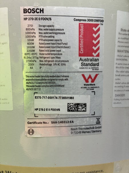 Bosch Compress 300 - Electric heat pump hot water cylinder Carousel 2