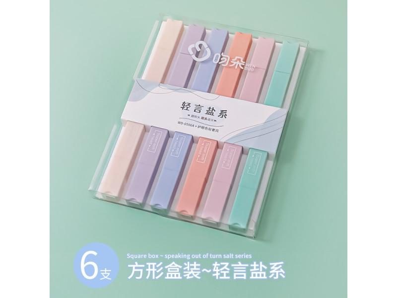 6 Colors Highlighter Double-headed Student Marker Pen Hand Account Pen Carousel 1