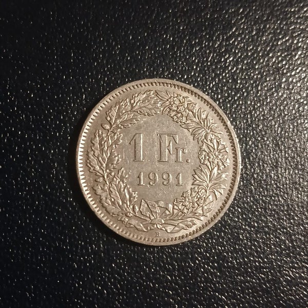 Swiss 1 franc coin from 1991 Carousel 1