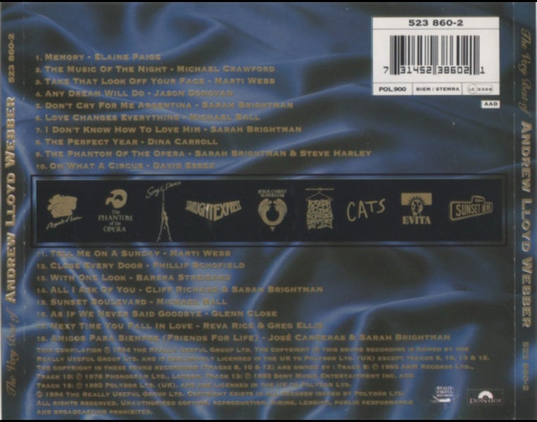 The Very Best Of Andrew Lloyd Webber CD Carousel 2