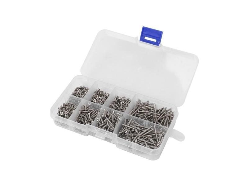 Retail 800Pcs M2 Stainless Steel Self Tapping Wood Screw Assortment Kit Lock Carousel 1