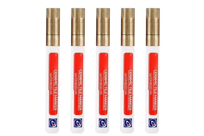 5Pcs Tile Grout Pens Waterproof for Bathroom Floor Wall Gap Color Repair-Gold Carousel 8
