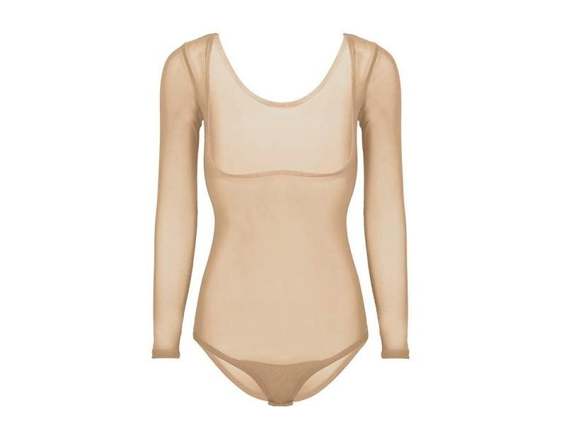 One Piece Leotard Mesh Chest Opened Top Long Sleeves Costume Accessories Women Carousel 2
