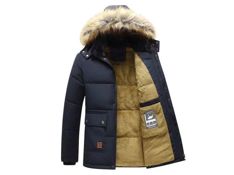 Men 2025 Winter New Windproof Fleece Warm Thick Jacket Parkas Coat Men Fashion Carousel 1