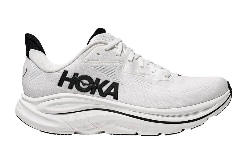 Hoka Men's Clifton 10 Running Shoes (White/Black, Size 11.5 US), Carousel 1