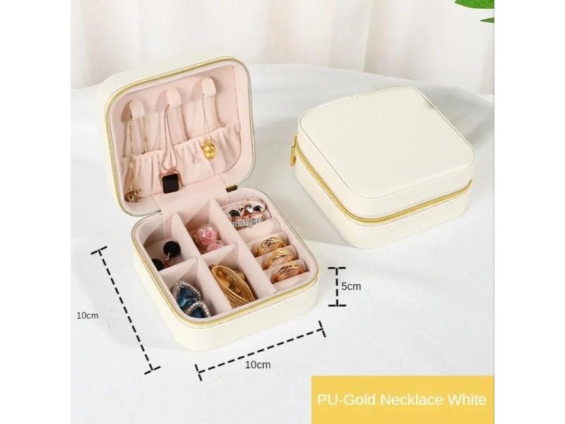 Travel Jewelry Case Boxes Portable Leather Jewelry Storage Carousel 1