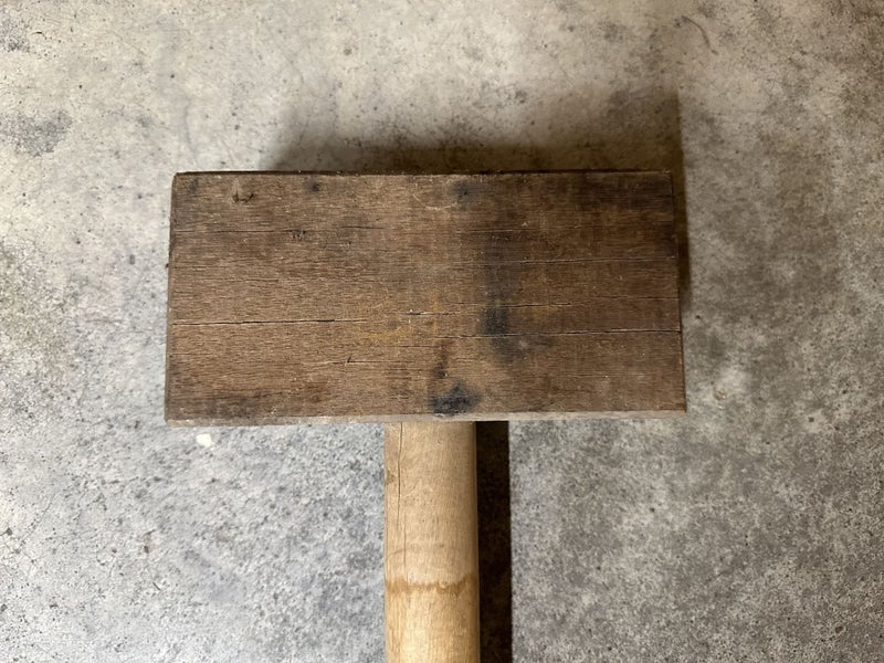 Vintage Square Large Wooden Mallet/Hammer Carousel 1