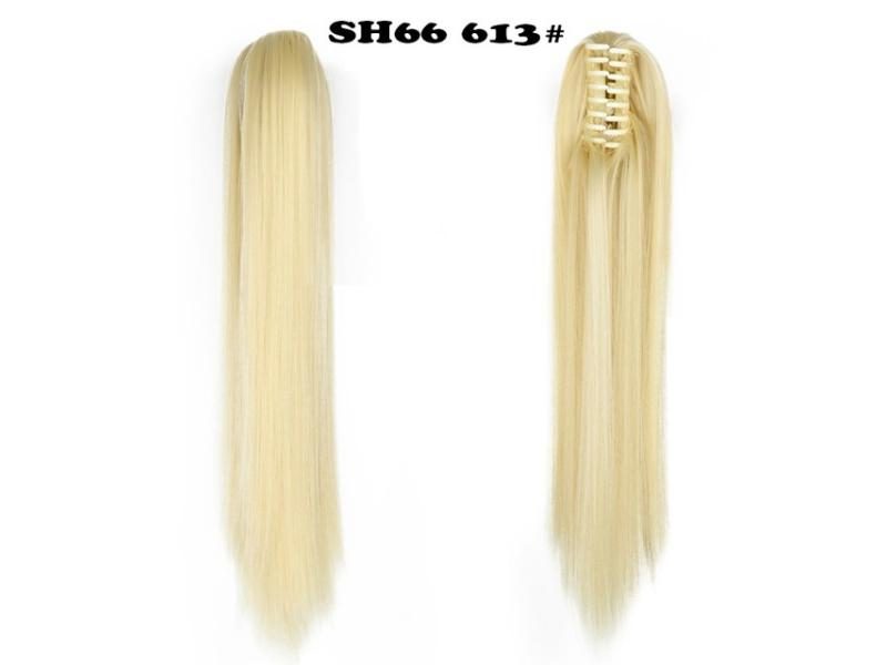 Synthetic 20 Inch Fiber Claw Clip Wavy Ponytail Extension Hair Wig For Women Carousel 1