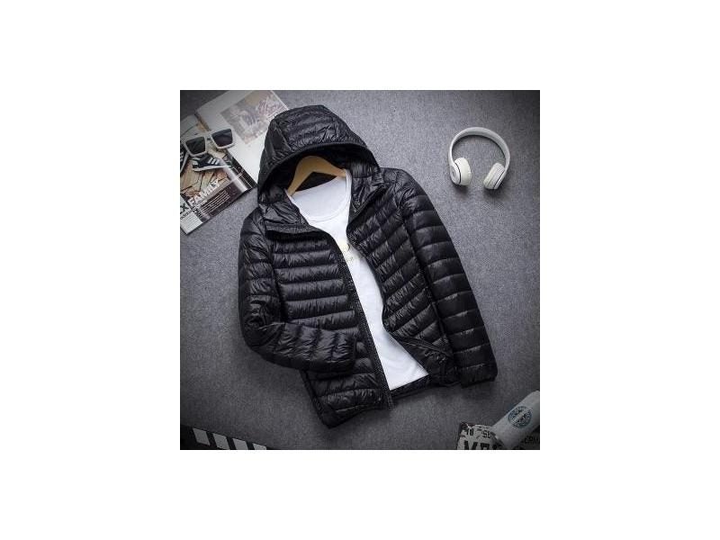 New Brand Autumn Winter Light Down Jacket Men's Fashion Hooded Short Large Carousel 1