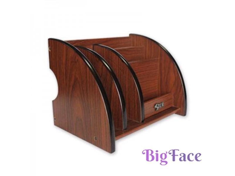 Fine Wool 6 Blocks Cherry Wood Parallel-Chord Holder Storage Box Carousel 1