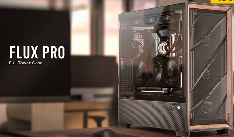 Antec FLUX PRO, E-ATX, Premium Walnut, Iunity Temperature Disp. CPU and GPU LED Carousel 2