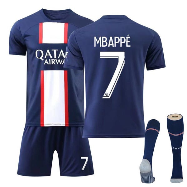 2023 Paris Home Mbapp¨¦ No.7 Football Jersey Set Carousel 1