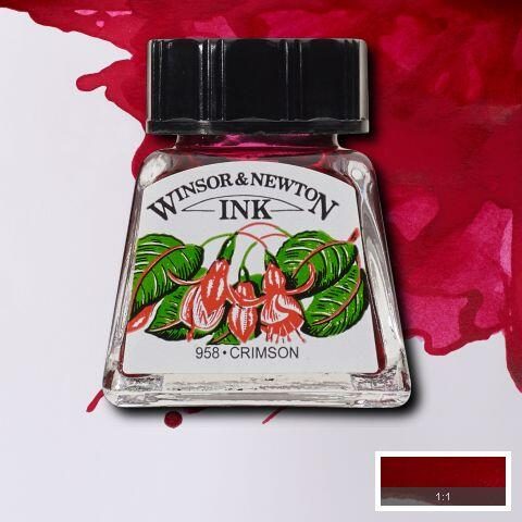 Winsor & Newton Drawing Inks 14ml CRIMSON Carousel 2