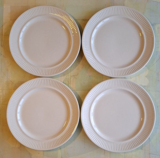 Four plain white Apollo dinner plates - 25.5 cms Carousel 1