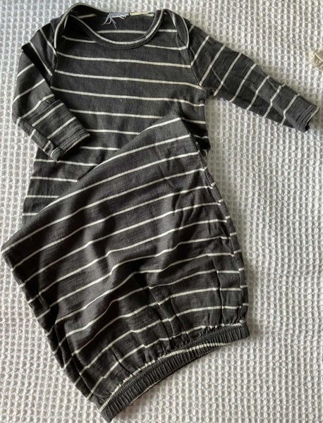 Grey & cream Snow Baby merino nightgown, size 00062864737536131112
