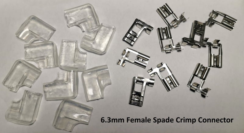 Spade Connectors 6.3mm - 10 Pack of Female Crimp Type Flag with Insulators Carousel 1