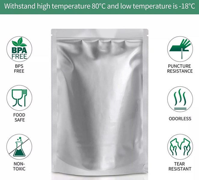 ** ZeroPak Mylar Bags Standup Pouch with Zip Lock 30cm x 40cm x 5cm – 25 Pack ** Carousel 1