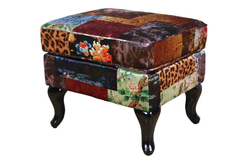 TNC Patchwork Ottoman, 55D Carousel 1