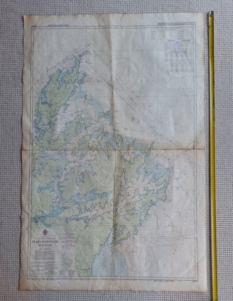 Large map of the Marlborough Sounds - RNZN copy with working annotations - 1997 Carousel 1