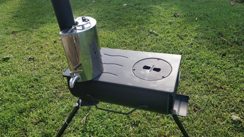 Water Heater for In-tent Wood Stove - stainless steel with a 2.5ltr capacity Carousel 2