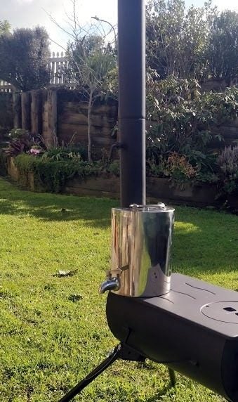 Water Heater for In-tent Wood Burner - stainless steel with a 2.5ltr capacity Carousel 5