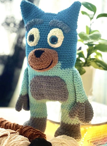 Handmade Crochet Bluey Toy – 46cm Tall – Super Soft Baby Yarn Carousel 4