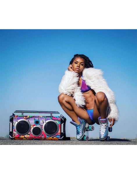 Bumpboxx Flare 6 Bluetooth Party Speaker 150 RMS Watts - Black Graffiti Carousel 6