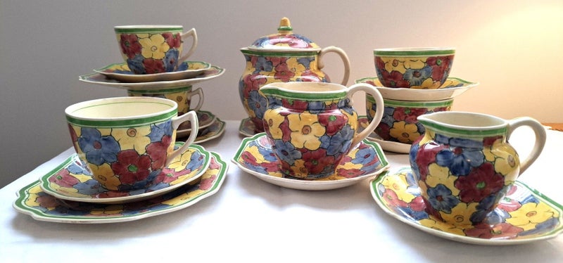 ADAMS-TITAN WARE, RARE EARLY 1920'S, HAND PAINTED, PART SET62863856187650111