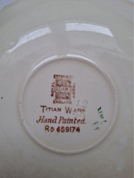 ADAMS-TITAN WARE, RARE EARLY 1920'S, HAND PAINTED, PART SET62863856187650113
