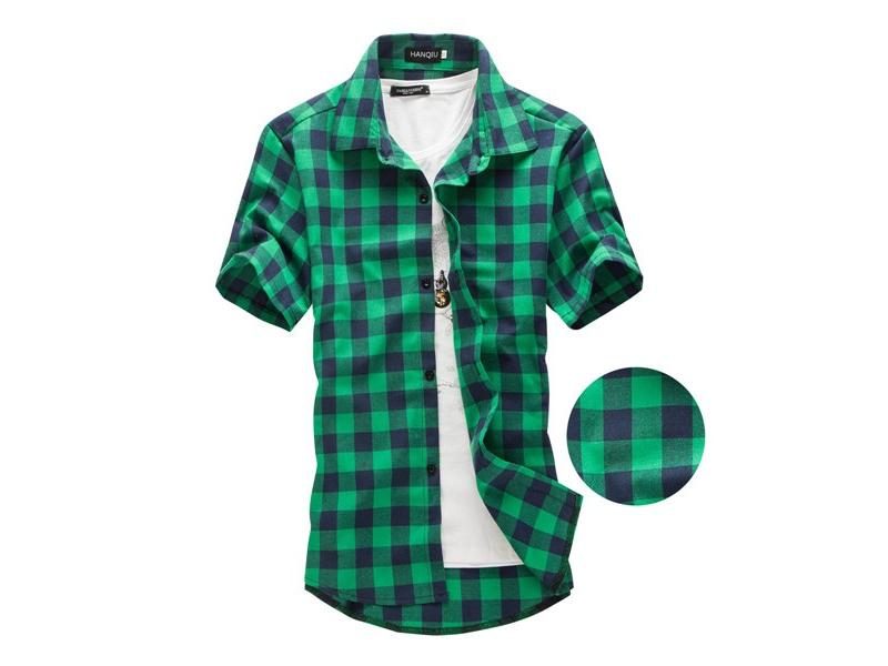 Red Black Plaid Short Sleeve Men's Shirts For Summer Fashion Carousel 1