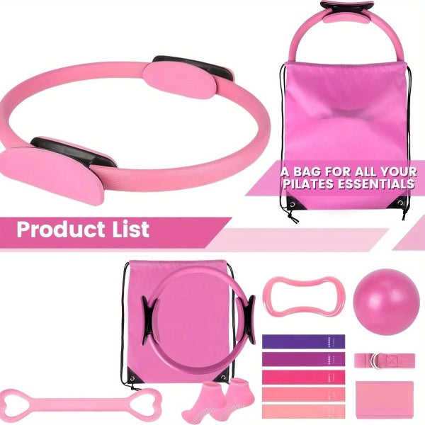 13Pcs Pilates Rings Set Home Gym Workouts Carousel 2