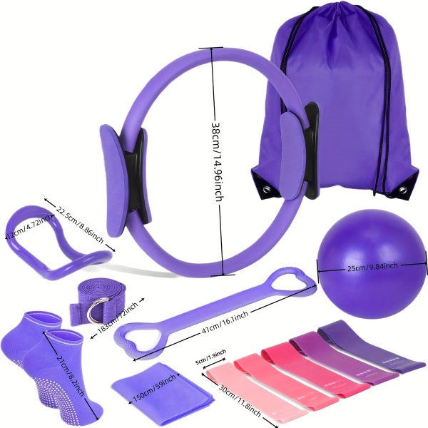 13Pcs Pilates Rings Set Home Gym Workouts Carousel 6