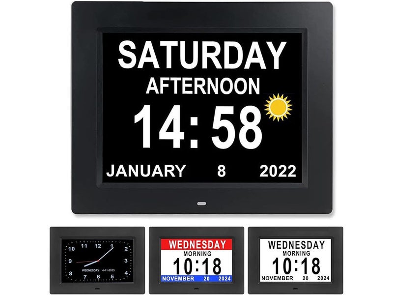 8inch LED Dementia Digital Calendar Clock Alarm Large Day/Week/Month/Year Carousel 1