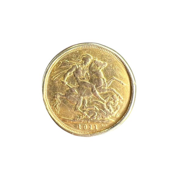 9/22CT YELLOW GOLD FULL SOVEREIGN RING Carousel 1