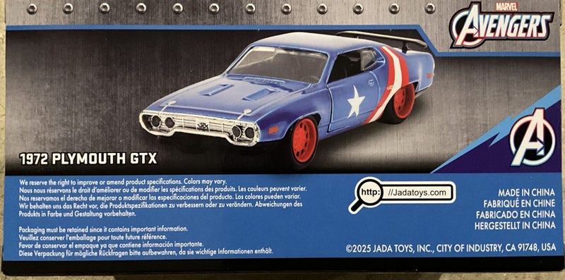 JADA AVENGERS 1972 PLYMOUTH GTX - 1:32 Diecast Model - BRAND NEW Carousel 2