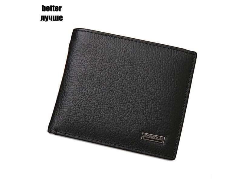 JINBAOLAI Genuine Leather Men Wallets Short Design ID Card Holder Waterproof Carousel 1