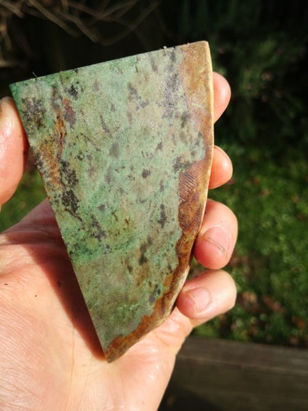 Green Fuchsite obay stone NZ carving slab amazing colour Carousel 1