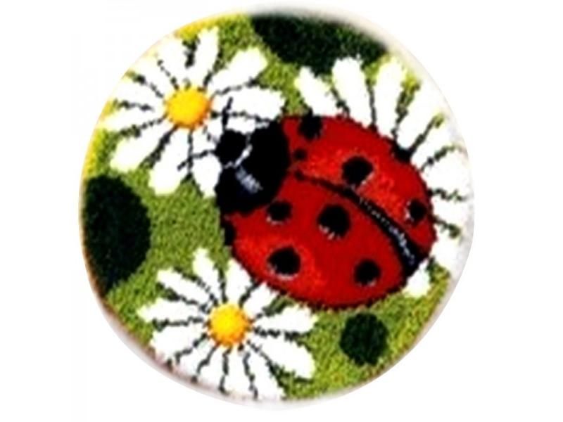 DIY Needlework Unfinished Crocheting Rug Yarn Cushion Mat Ladybird Flowers Carousel 1