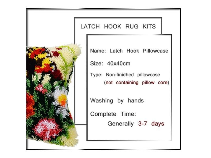 Handmade Embroidery Pillowcase Latch Hook Rug Kits Animal Knooppakket Crochet Carousel 1