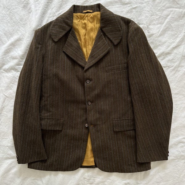 Vintage 1960s Fitzroy Pure Wool Striped Blazer Jacket Carousel 1