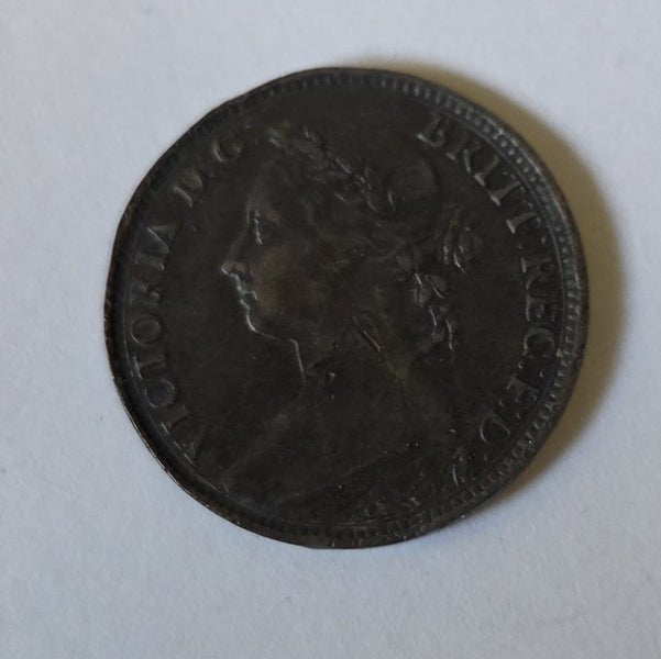 BRITISH 1888 FARTHING COIN, VICTORIA, $1 RES Carousel 1