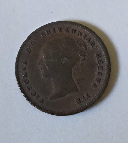 BRITISH 1844 HALF FARTHING COIN, VICTORIA, $1 RES Carousel 2