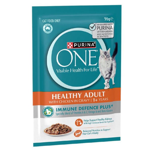 Purina One Cat Adult Chicken Pouch, 12 Pack - 70g Carousel 1