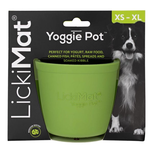 Lickimat Yoggie Pot Slow Feeder Dog Bowl (Green) - 9x9.5cm Carousel 1