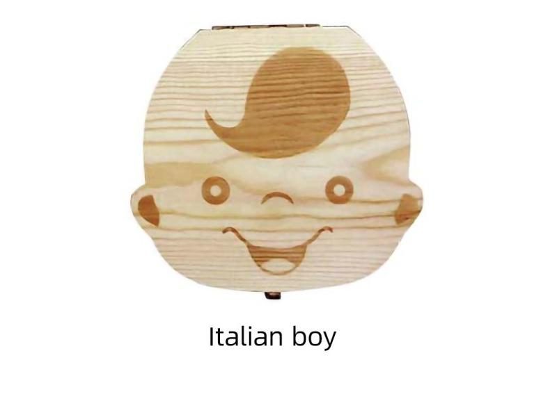 Baby Tooth Box /Italian Wooden Milk Teeth Organizer Storage Boys Girls Baby Carousel 1